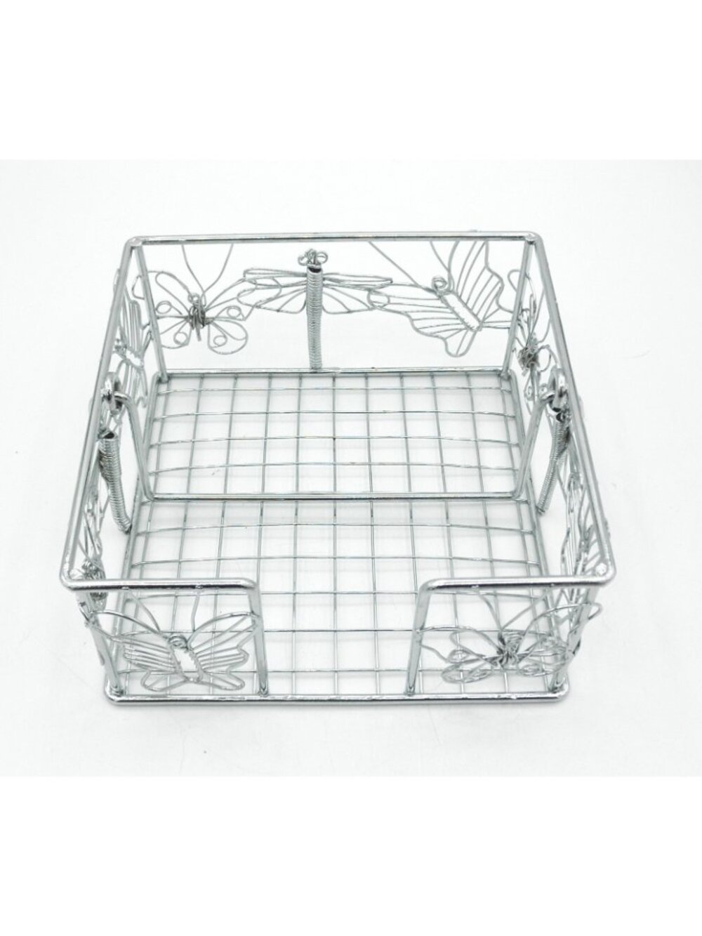 Silver-tone Metal Butterfly Cocktail Napkin Holder Coordinating Place Card Clips - Picture 3 of 8